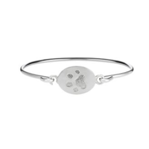 Bangle Bracelet with Paw Print